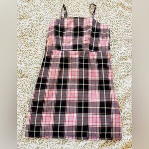 Forever 21 Pink and Black Plaid Dress